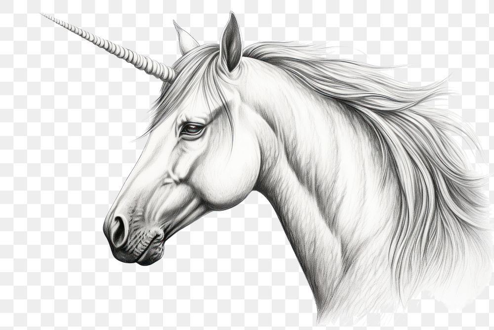 PNG Unicorn drawing sketch animal. AI generated Image by rawpixel.