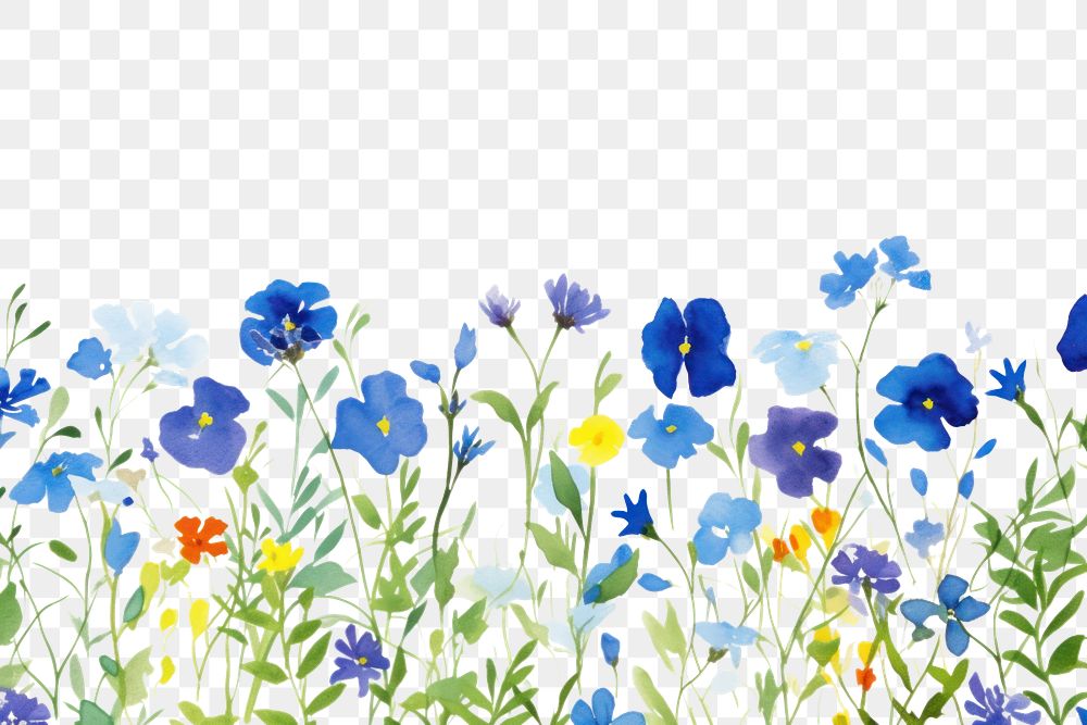 PNG Blue flower border backgrounds nature plant.