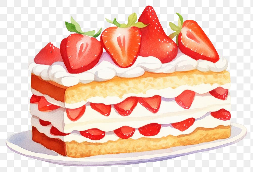 PNG Strawberry short cake border dessert fruit cream.