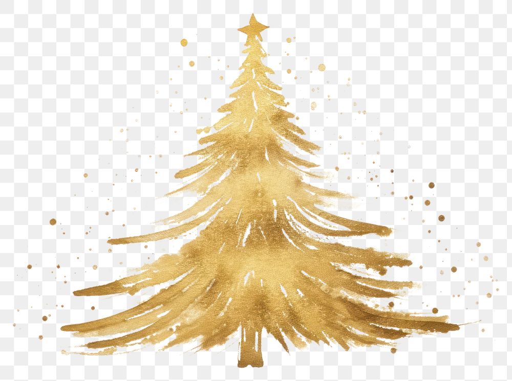 PNG  Christmas tree christmas plant gold. AI generated Image by rawpixel.