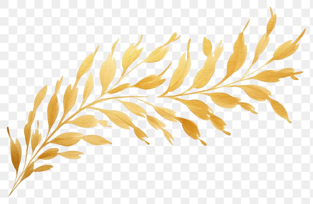 PNG  Botanical plant gold leaf. AI generated Image by rawpixel.