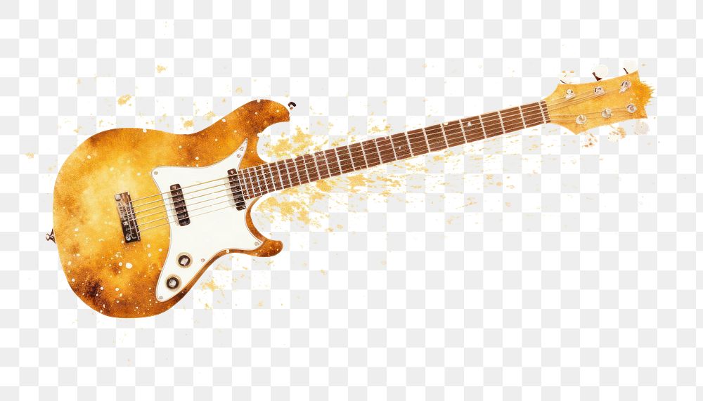PNG  Guitar white background performance fretboard. AI generated Image by rawpixel.