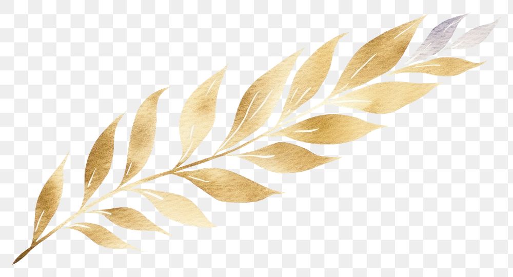 PNG  Leaf pattern plant gold. AI generated Image by rawpixel.