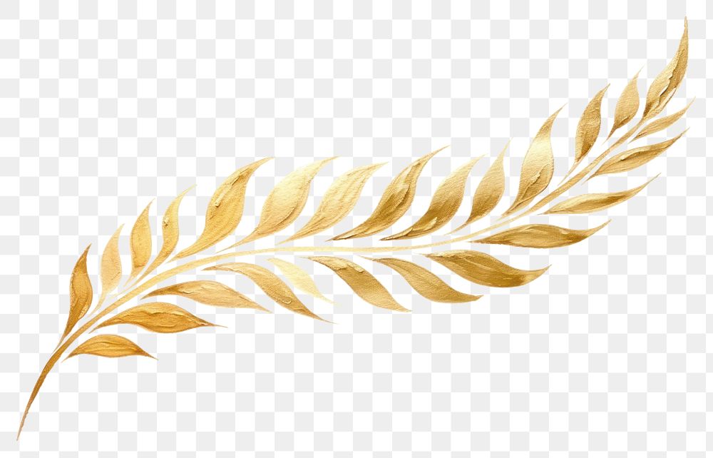 PNG  Leaf pattern plant gold. AI generated Image by rawpixel.