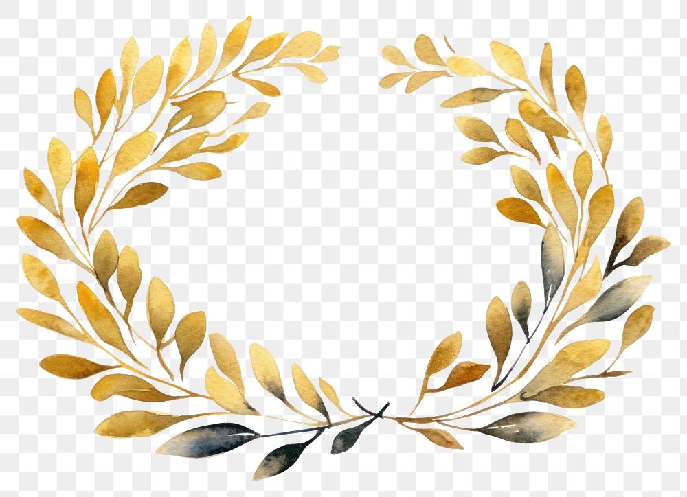PNG  Mistletoe wreath pattern gold white background. AI generated Image by rawpixel.
