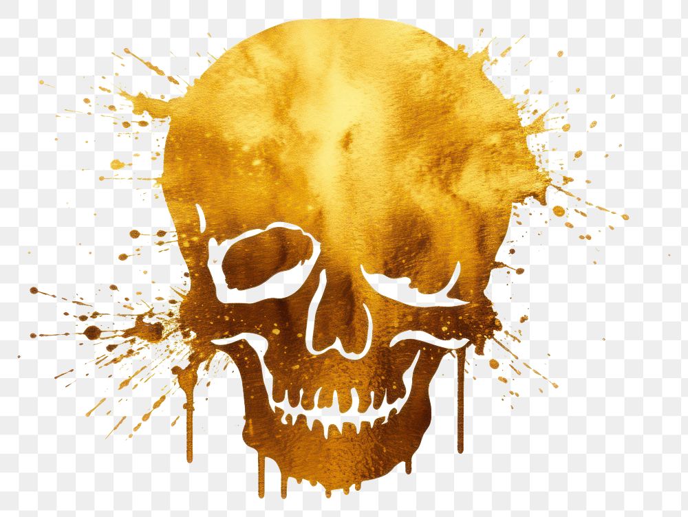 PNG  Skull white background splattered halloween. AI generated Image by rawpixel.