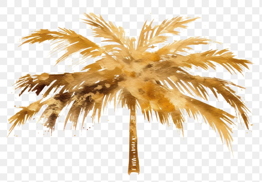 PNG  Palm tree plant gold white background. AI generated Image by rawpixel.