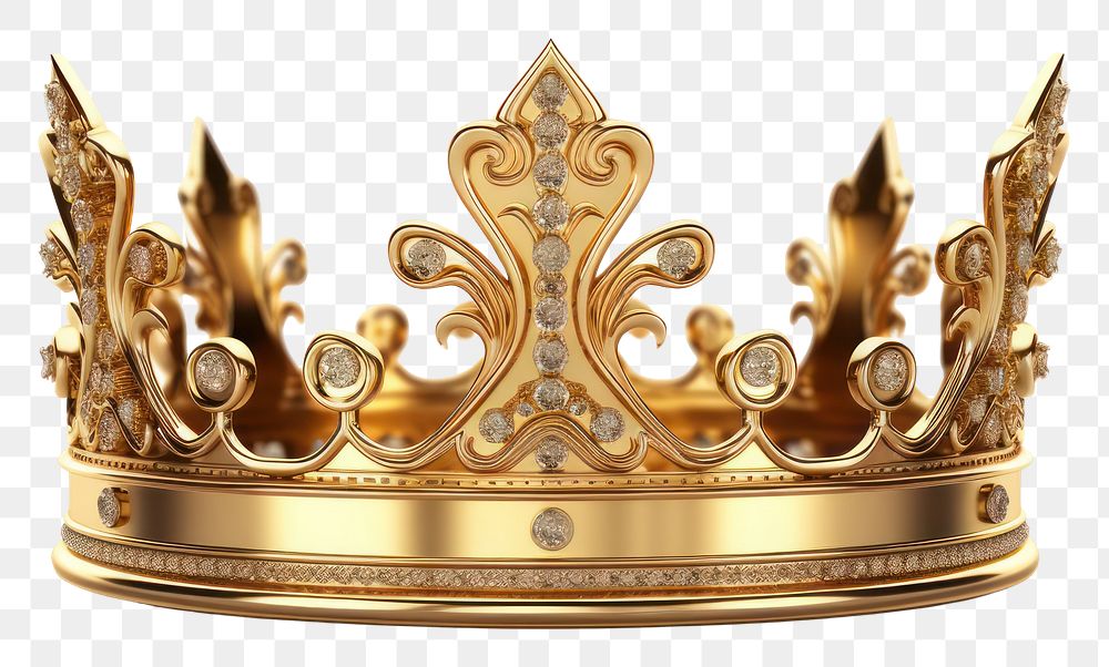 PNG  A crown jewelry gold white background. AI generated Image by rawpixel.