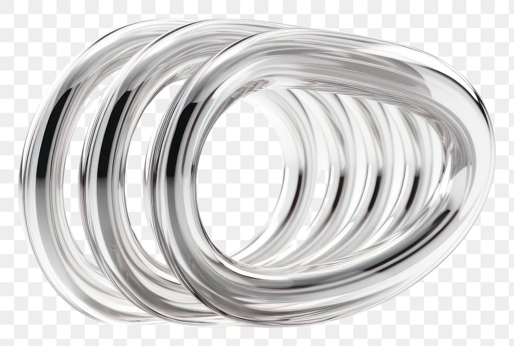 PNG  Transparent glass long coil spring platinum jewelry silver.