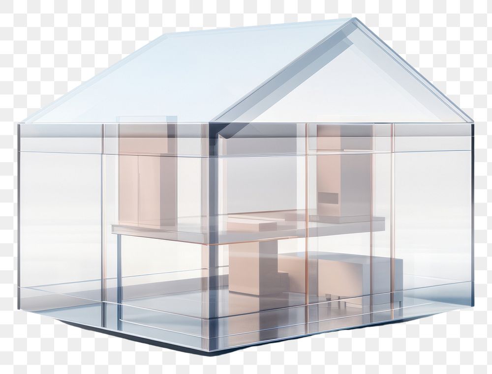 PNG Transparent glass simple house icon architecture building white background.