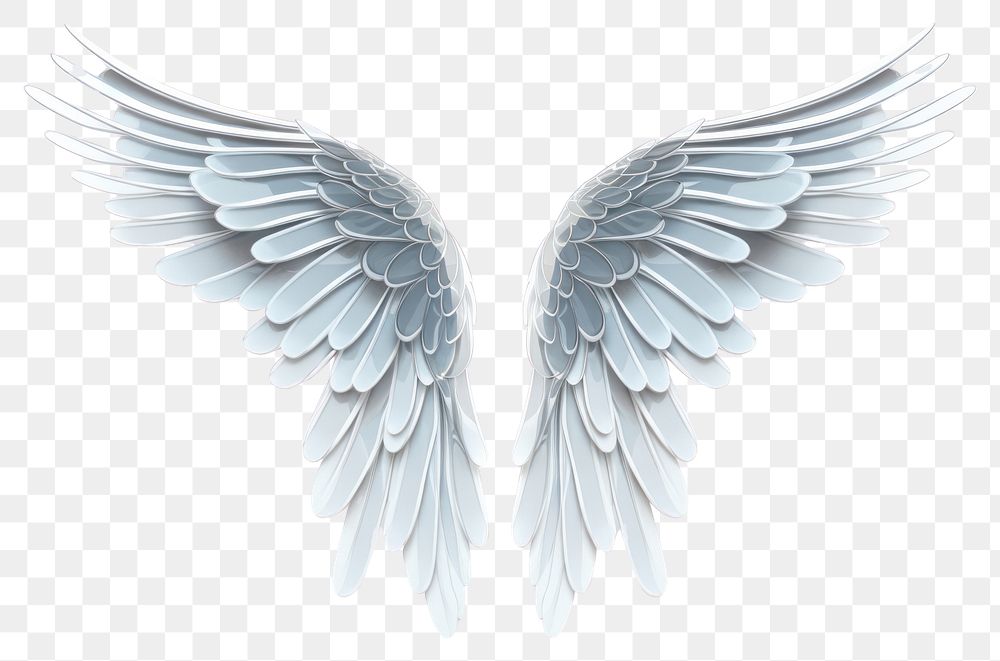 PNG Transparent glass simple simple angel wing white bird lightweight.