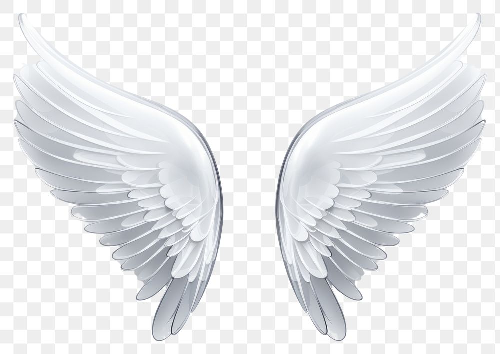 PNG  Transparent glass simple simple angel wing white white background creativity.