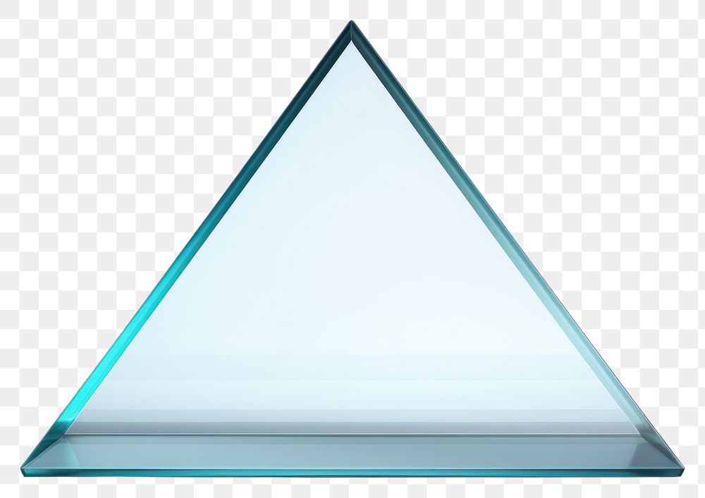 PNG  Transparent glass triangle sheet white background simplicity turquoise.