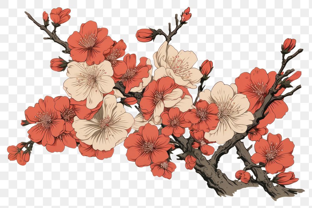 PNG  An isolated sakura bouquet flower art blossom