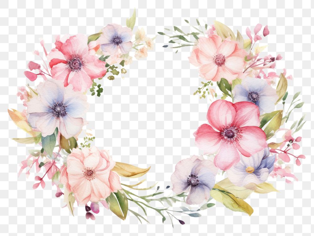 PNG Spring flower wreath pattern plant inflorescence.