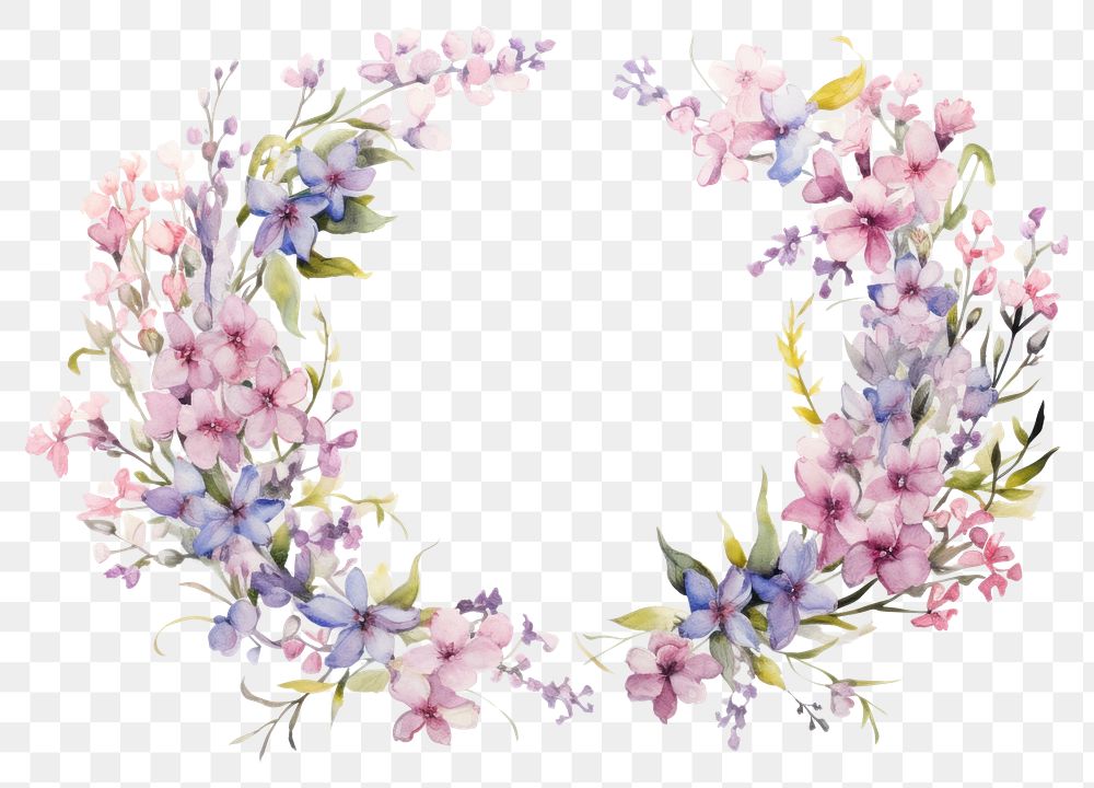 PNG Spring flower wreath blossom pattern plant