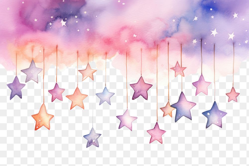 PNG Stars hanging illuminated backgrounds.