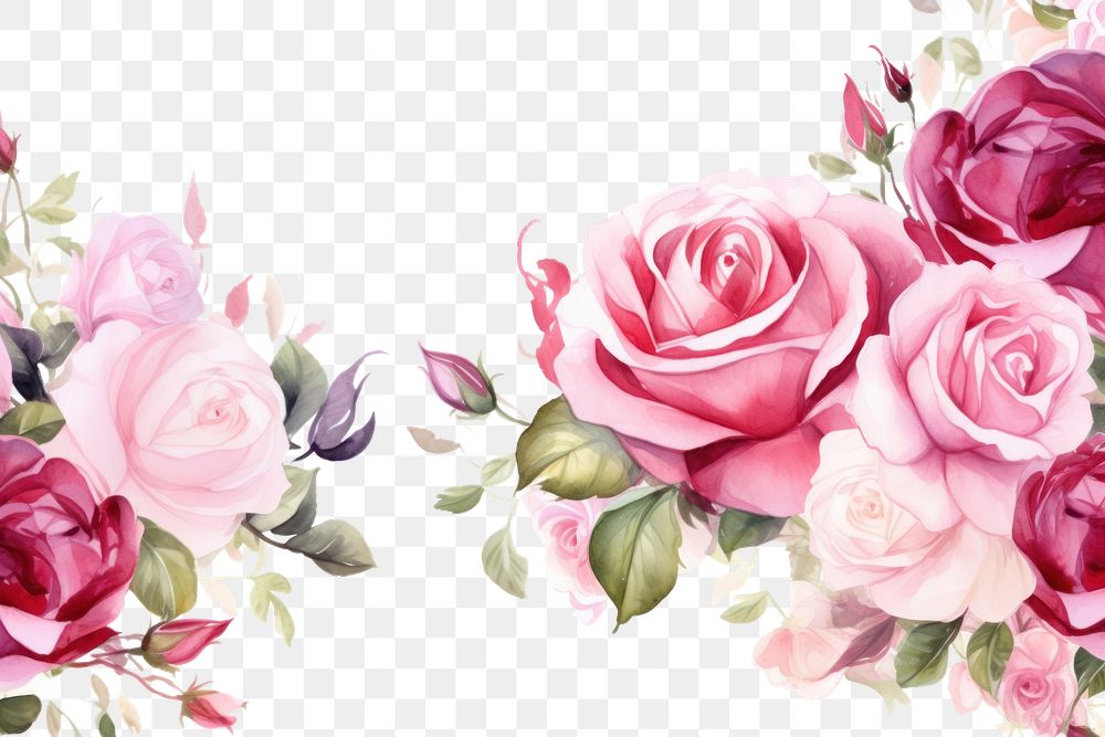 PNG Roses painting pattern flower.