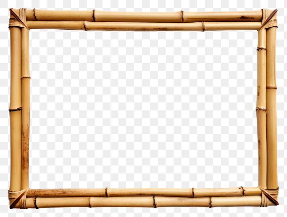 PNG  Bamboo frame white background rectangle.