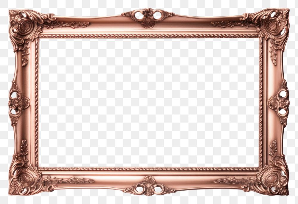 PNG  Rosegold mirror frame white background.