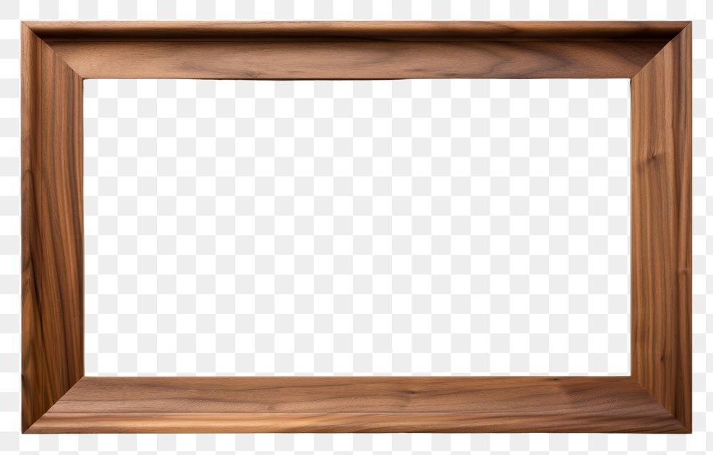 PNG  Walnut wood frame white background architecture.