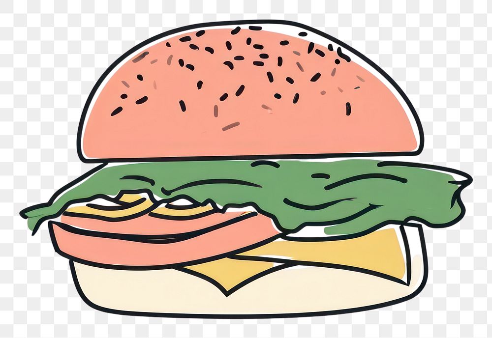 PNG  Cute burger illustration food hamburger vegetable.
