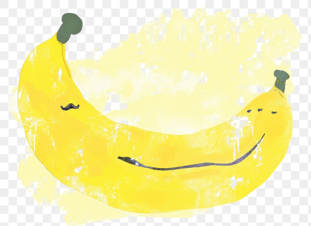 PNG Cute banana illustration food freshness painting.