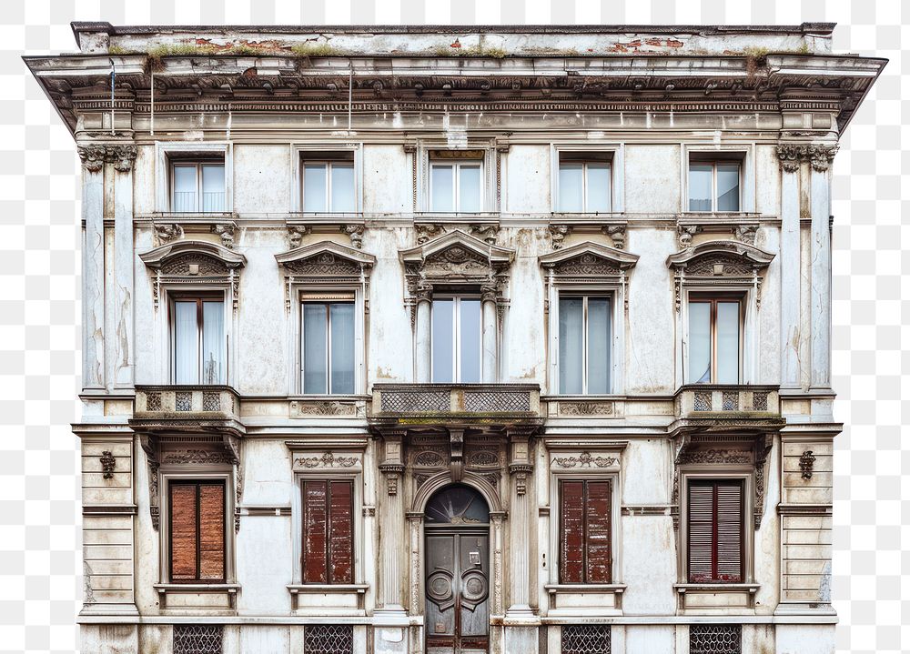 PNG  Old building in milan architecture window city.