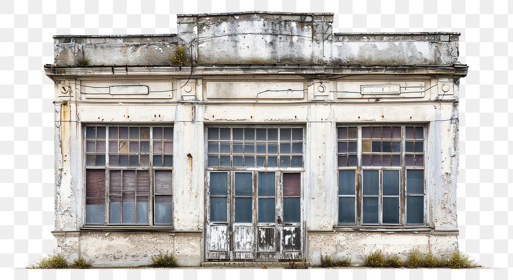 PNG  Abandoned building architecture white background deterioration