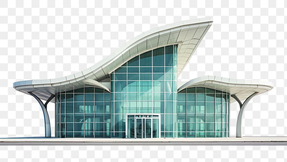 PNG  Airport architecture building city white background.