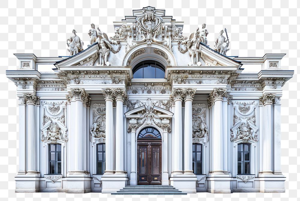 PNG  Baroque architecture building white background spirituality.