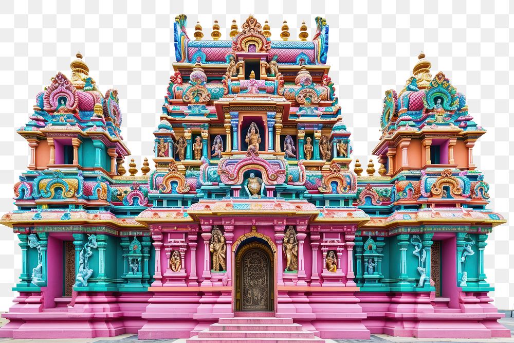 PNG  Colorful Temple in India architecture building temple.