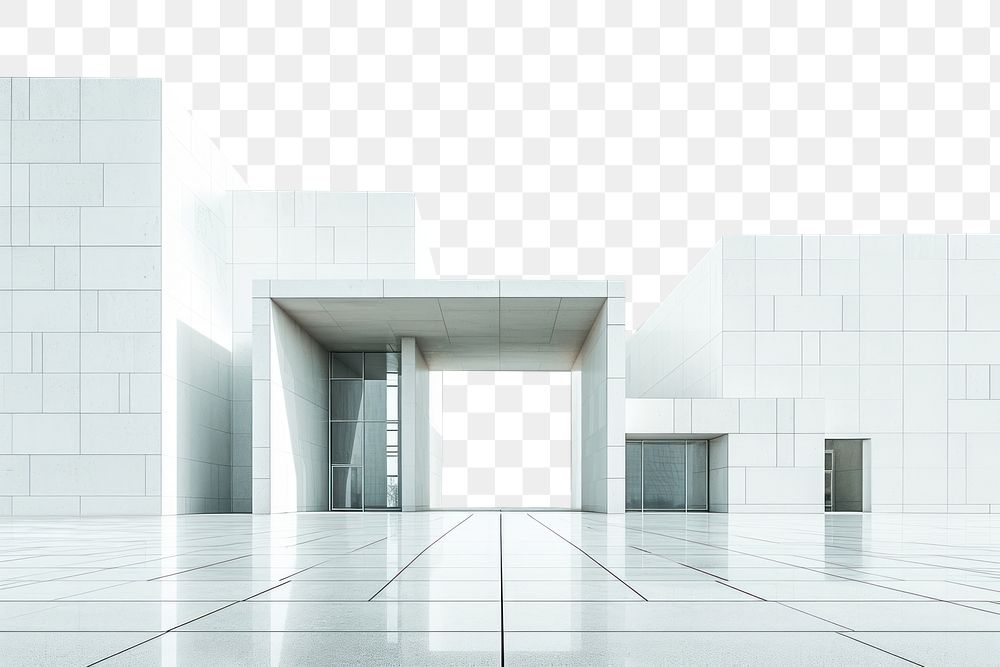 PNG  Geometric building architecture floor white.