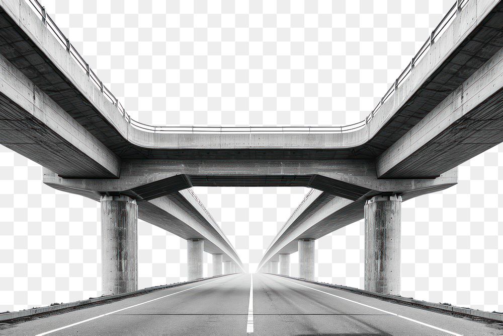 PNG  Highway architecture overpass road infrastructure.