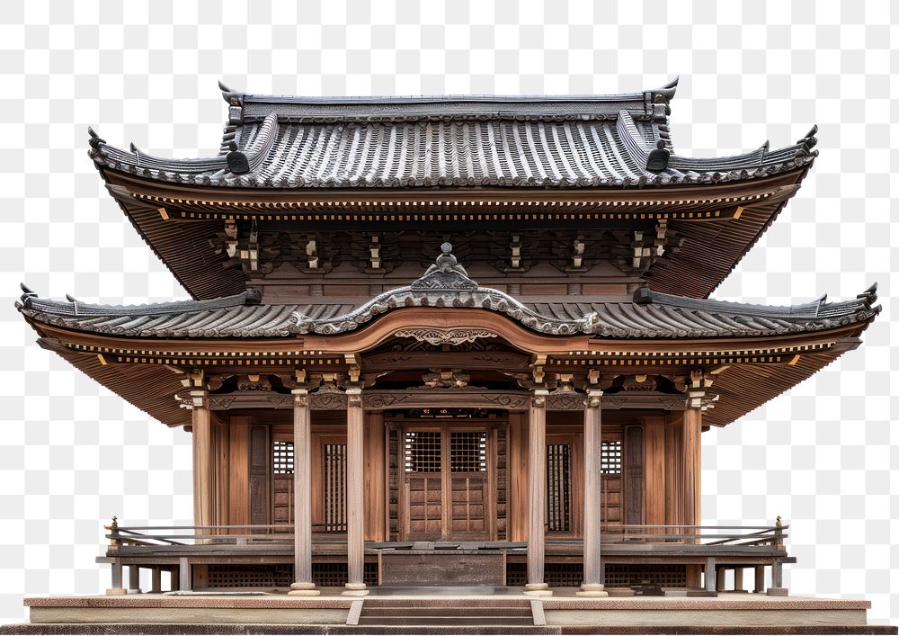 PNG  Local rural japanese wood temple architecture building pagoda.