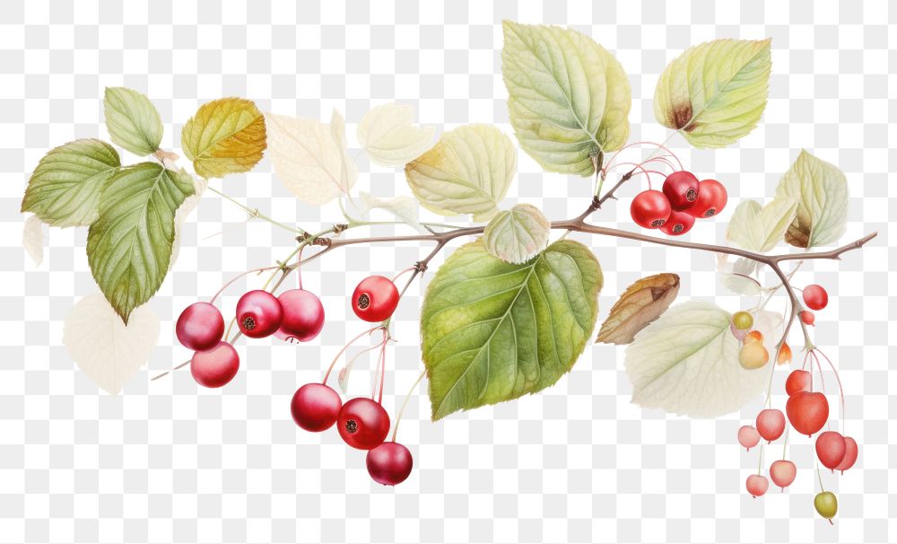 PNG Minimal berry nature cherry plant.