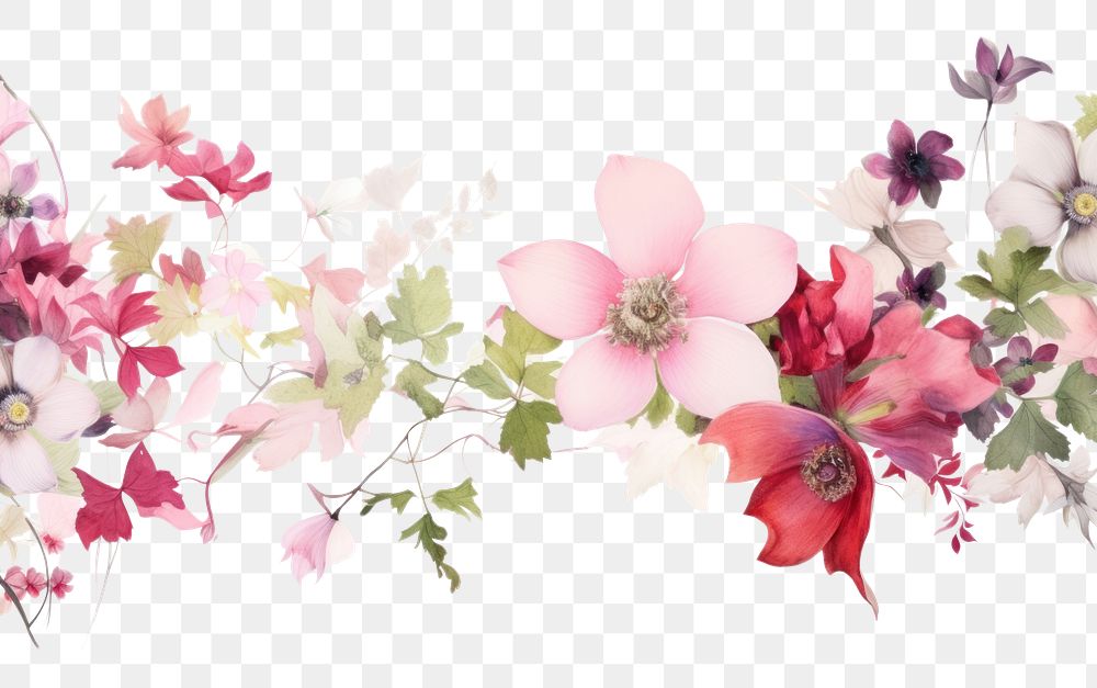 PNG Minimal pink flowers backgrounds blossom pattern.