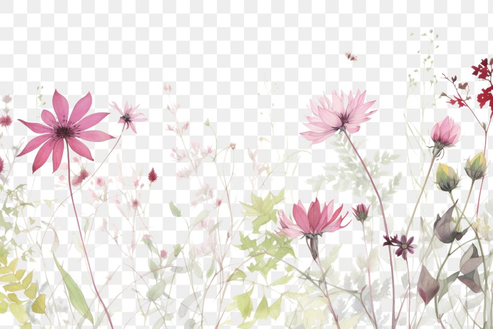 PNG Minimal pink flowers backgrounds outdoors pattern.