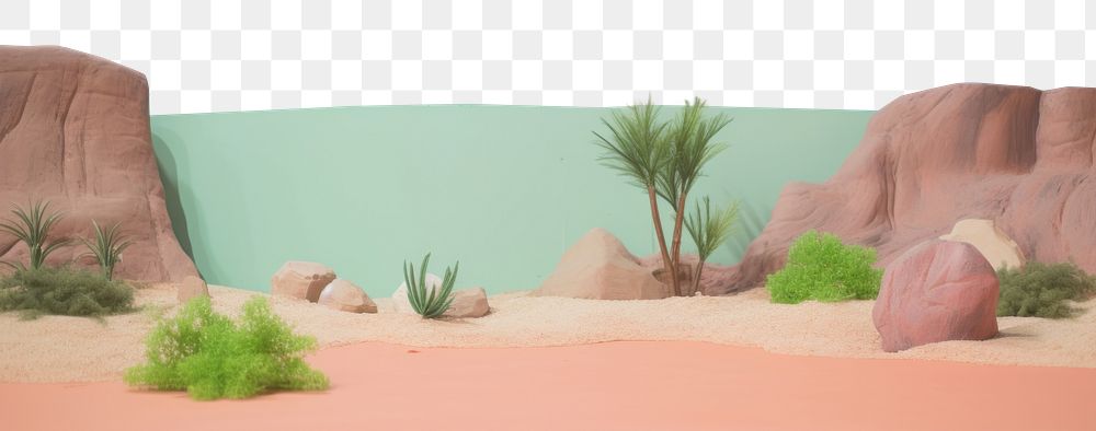 PNG  Landscape outdoors painting desert. AI generated Image by rawpixel.