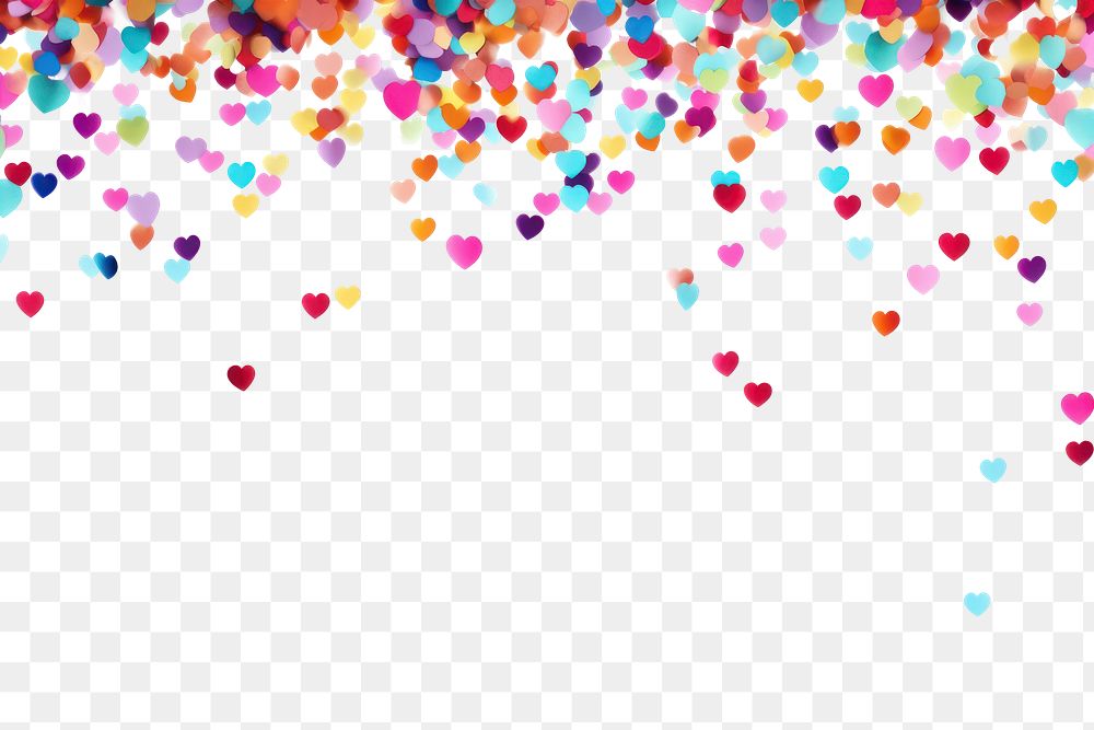PNG Heart confetti backgrounds line white background