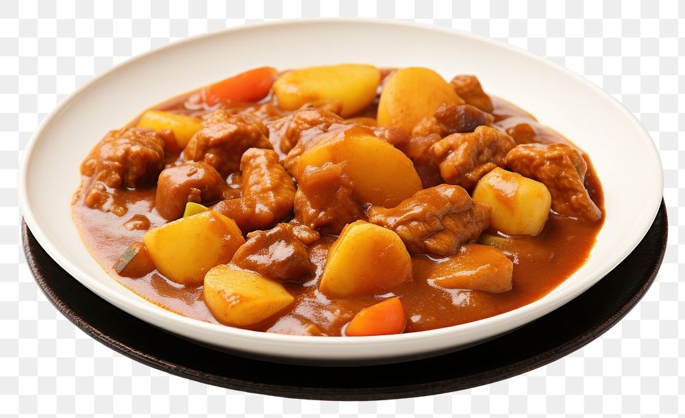 PNG Japanese curry plate food stew.