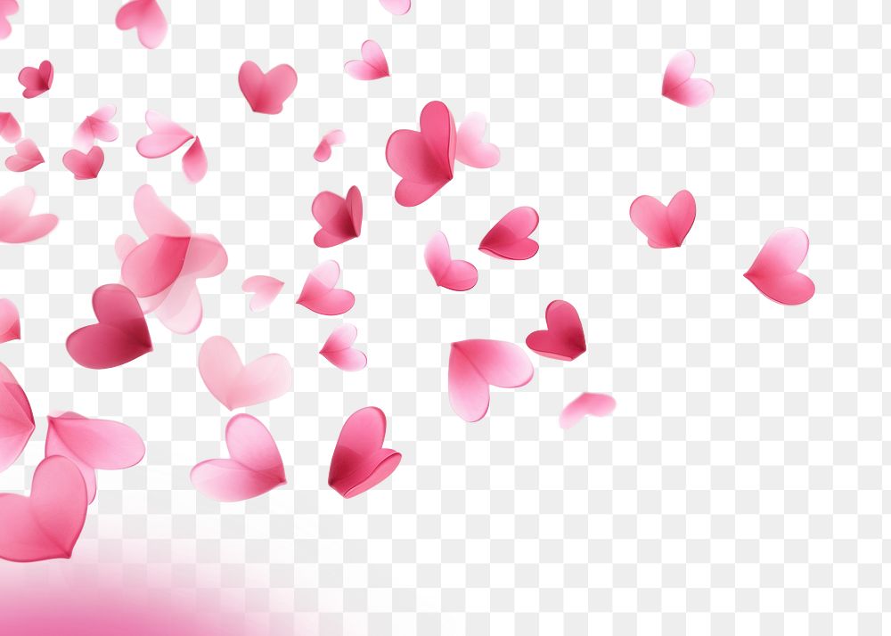 PNG Pink hearts petal backgrounds freshness. AI generated Image by rawpixel.