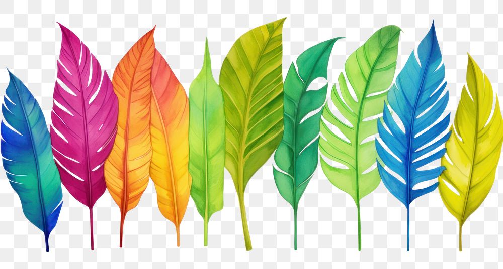 PNG Various aesthetic color in tropical leaves nature plant leaf.