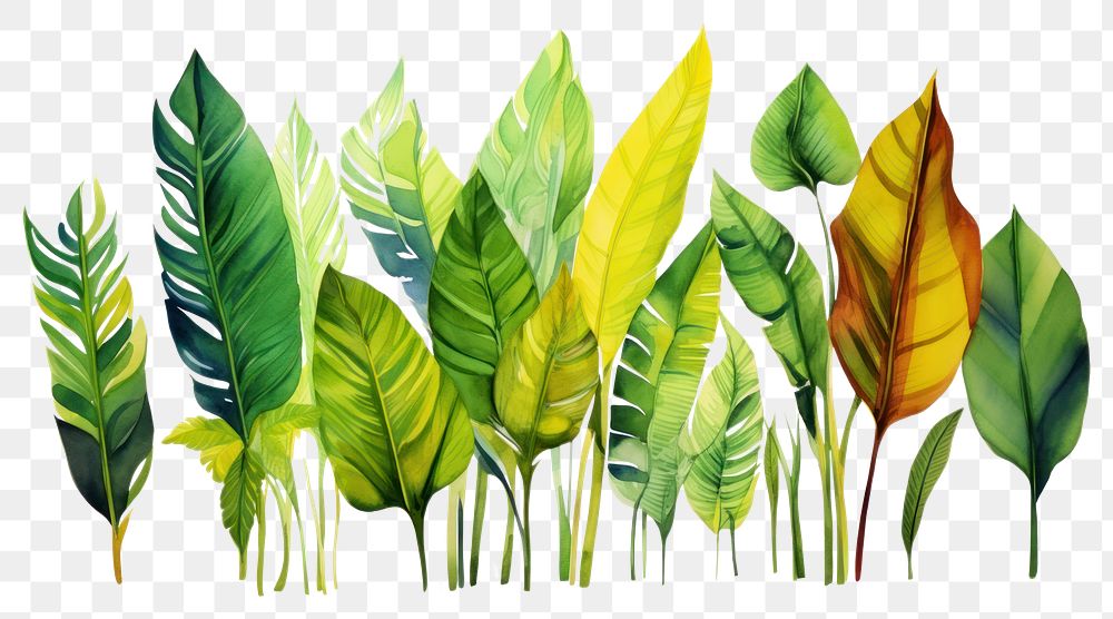 PNG Various and contrast color in tropical leaves backgrounds nature green.