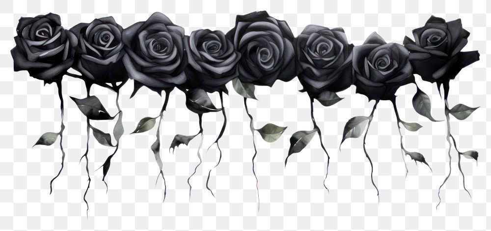 PNG Black roses in black color flower nature plant.