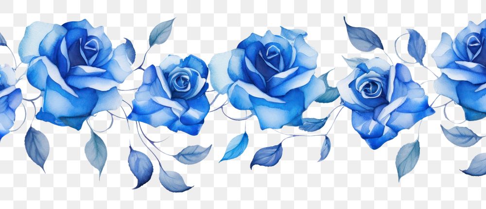 PNG Blue roses pattern flower nature.