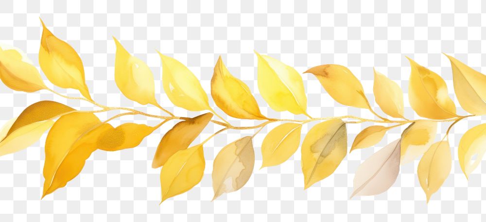 PNG Gold leaves pattern plant leaf.