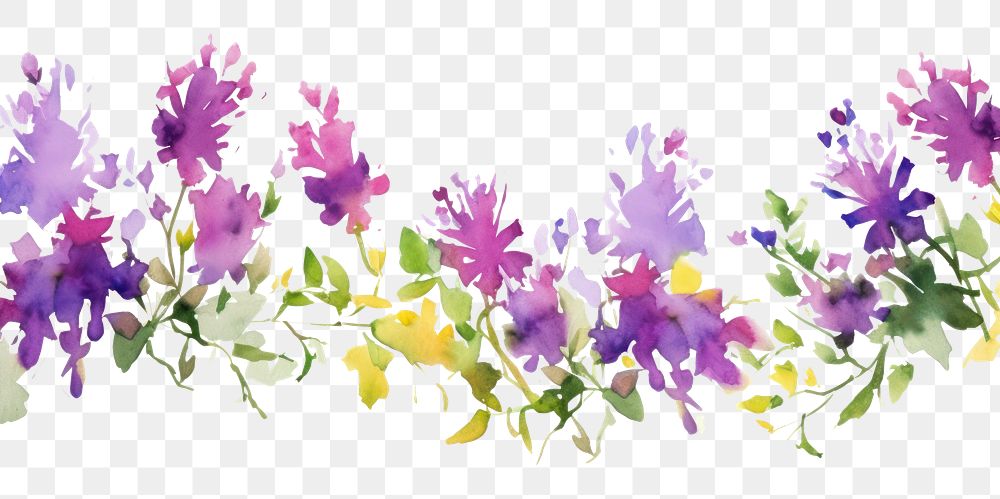 PNG Purple flowers pattern nature plant.