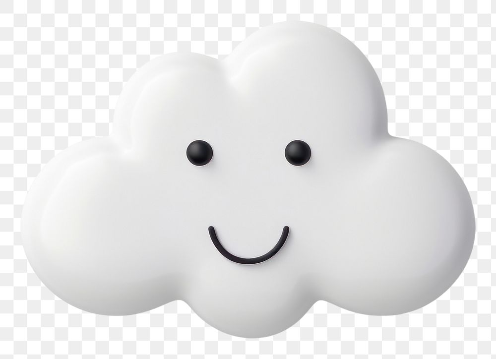 PNG Cloud emoji icon white anthropomorphic electronics. AI generated Image by rawpixel.