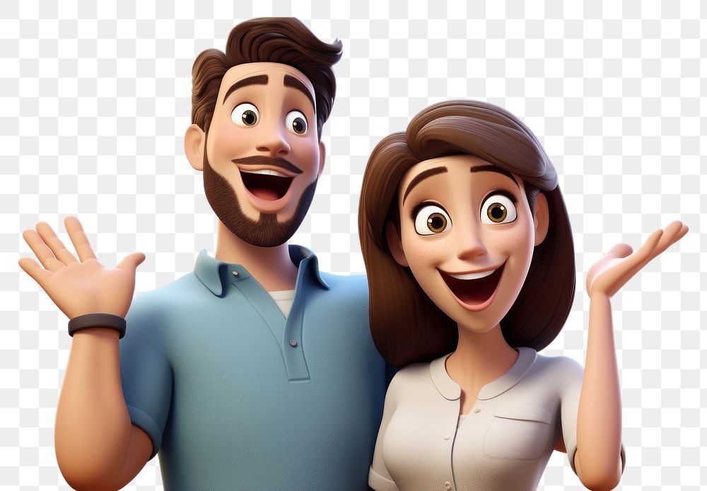 PNG Couple boyfriend girlfriend happy cartoon adult face